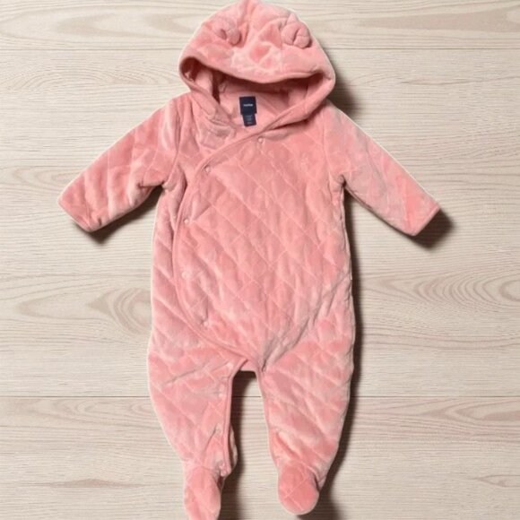 Baby Gap Quilted Hooded Snap-Up Bunting 6-12 Months - Picture 2 of 9